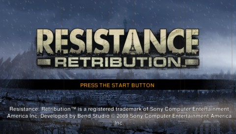 Resistance: Retribution title screen for PSP